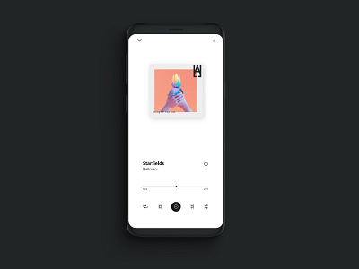 Music Player android app black and white clean ui design flat inspiration ios app minimal mobile ui mockup modern monogram music app ui ux web website