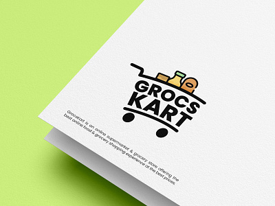 GrocsKart | Logo Design app branding cart graphic design grocery icon illustrator logo minimal online shopping typography vector