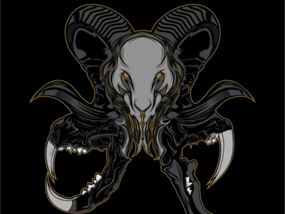 goat skull illustration vector