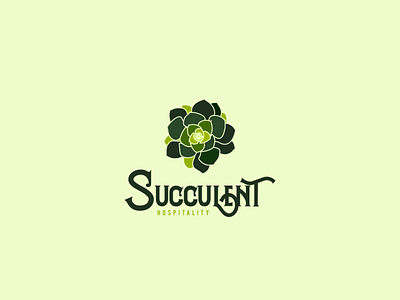 Succulent Hospitality design flat icon illustration logo typography vector