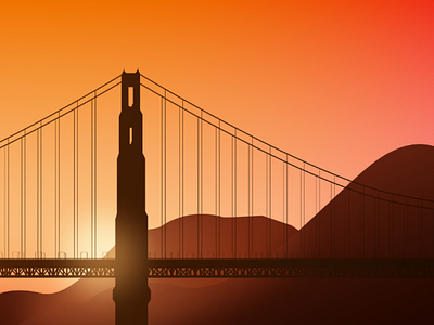 Bridge Series: Sunset affinitydesigner bridge illustration sunset.