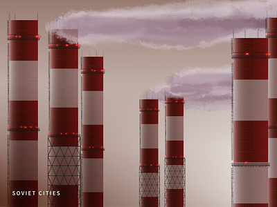 Soviet Cities 01 Cooling Tower affinity designer illustration soviet