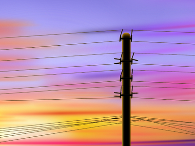 Illustration of Wire Pole affinity designer illustration