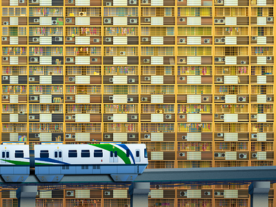 Chongqing Light Rail illustration affinity designer