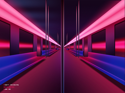 Neon Metro affinity designer illustration neon