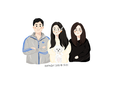 全家福👪 design family portrait illustration invite design