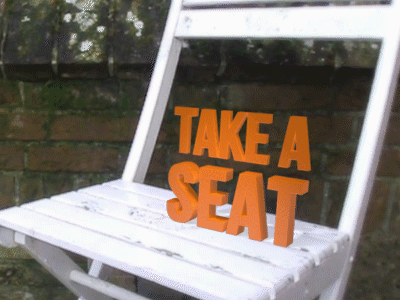 Take A Seat animation cinema 4d design motion motion design motion tracking type typography video