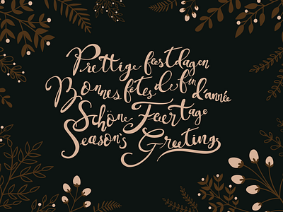 Hand lettered Christmas Card in Four Languages graphic design hand lettering illustration typogaphy