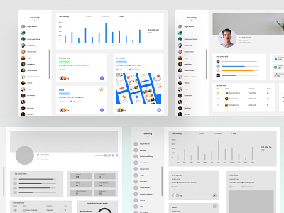 Profile wireframe and high fidelity design ui uidesign web design