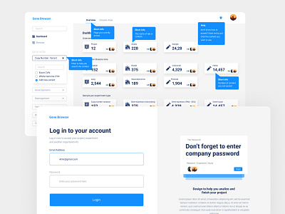 Login and overview page