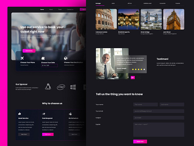 Flight Landing Page design ui uidesign web design