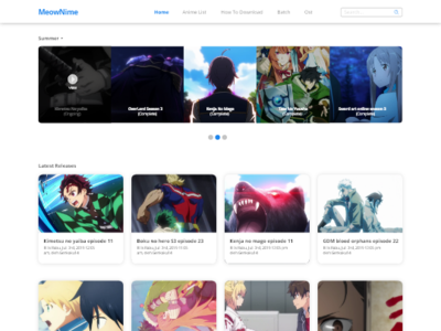 Home Page anime page