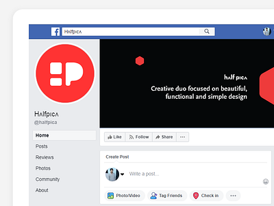 Facebook cover for halfpica