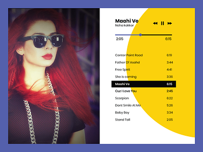 Music Player dailyui design faridabad graphic design halfpica illustration music player music player for web typography ui ux web