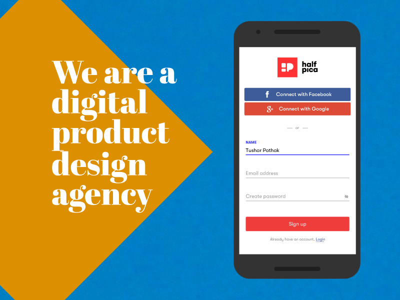Sign up Page sign sign up signup latest top delhi user experience icon social halfpica app branding vector web dailyui ui faridabad graphic design typography design