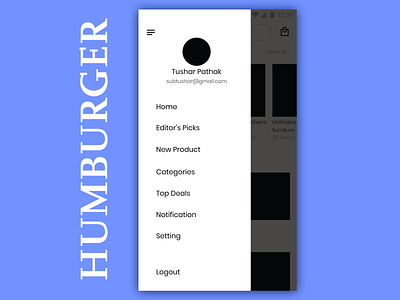 Humburger Page dailyui design design thinking graphic design grid guides typography ui ux