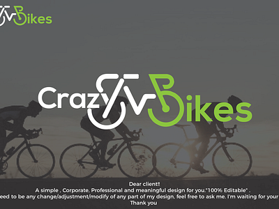 Crazy Bike animation app blue brand branding clean design flat graphic icon identity illustration illustrator logo logo design minimal typography ux vector web