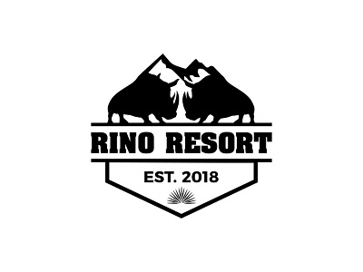 Rino Resort brand branding design flat illustrator logo logo design minimal mountain red rino sport vector
