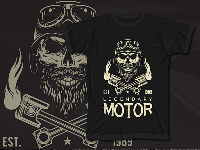 Skull Motor T-Shirt design crossbones minimal motor skull and crossbones skulls t shirt design t shirts