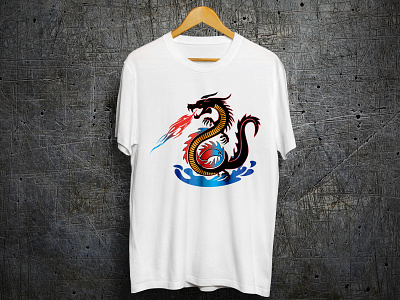 Dragon White T Shirt Design design dragon flat flat illustration illustrations minimal tshirt tshirt art tshirt mockup tshirtdesign vector illustration vectorart