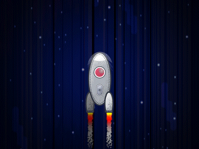 Rocket to Infinity space air cartoon game minimalism modern particular grain rocket motiondesign motion art animation after affects