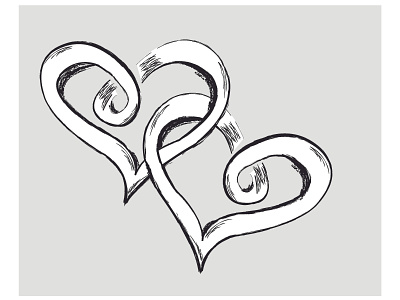 Sketch Entwined Hearts entwined heart linked mobius sketch