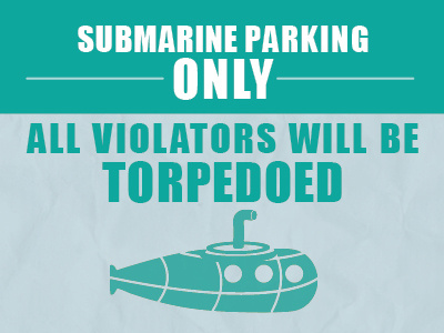 Submarine Parking parking sign
