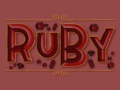 Birthstone Series - Ruby birthstones graphic design hand letter illustrations lettering