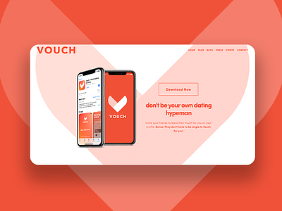 Vouch Dating App - Landing Page Design landing page web design website