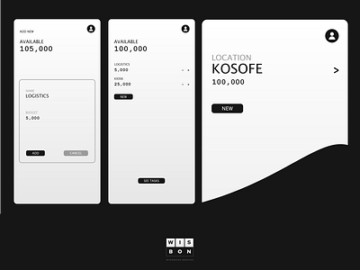 WISBON Market Organizer - Mobile App app branding design marketing typography ui ux