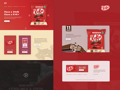 ThirtyUI Challenge #1 - KitKat Homepage Rebound challenge design hello dribbble homepage design illustration presentation thirty ui challenge thirtyui typography ui ux