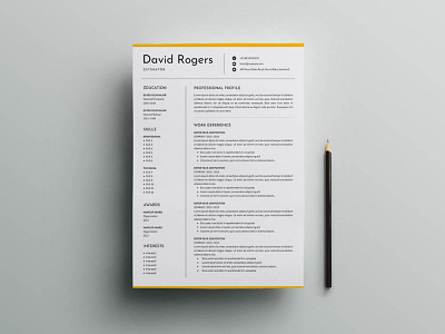 Free Estimator CV/Resume Template