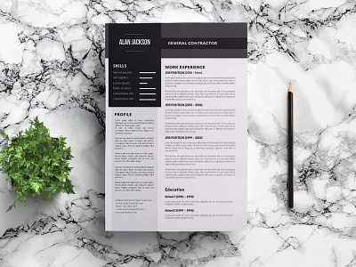 Free General Contractor CV Resume Template design free free cv free cv template free resume free resume template freebie freebies resume template