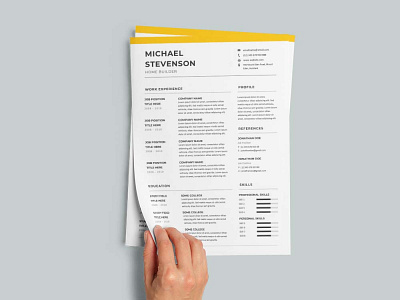 Free Home Builder CV/Resume Template