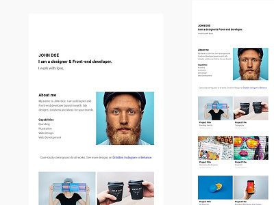 Free Minimal Portfolio Psd Web Template