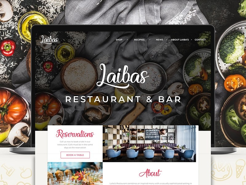 Restaurant bar landing page template