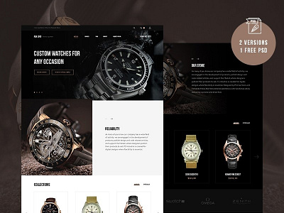 Free Watches Website Template free freebie freebie psd freebies photoshop psd template website