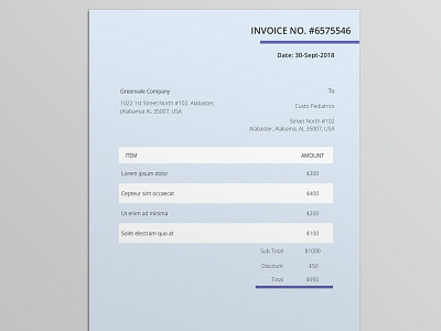 Blue Classic Invoice Template