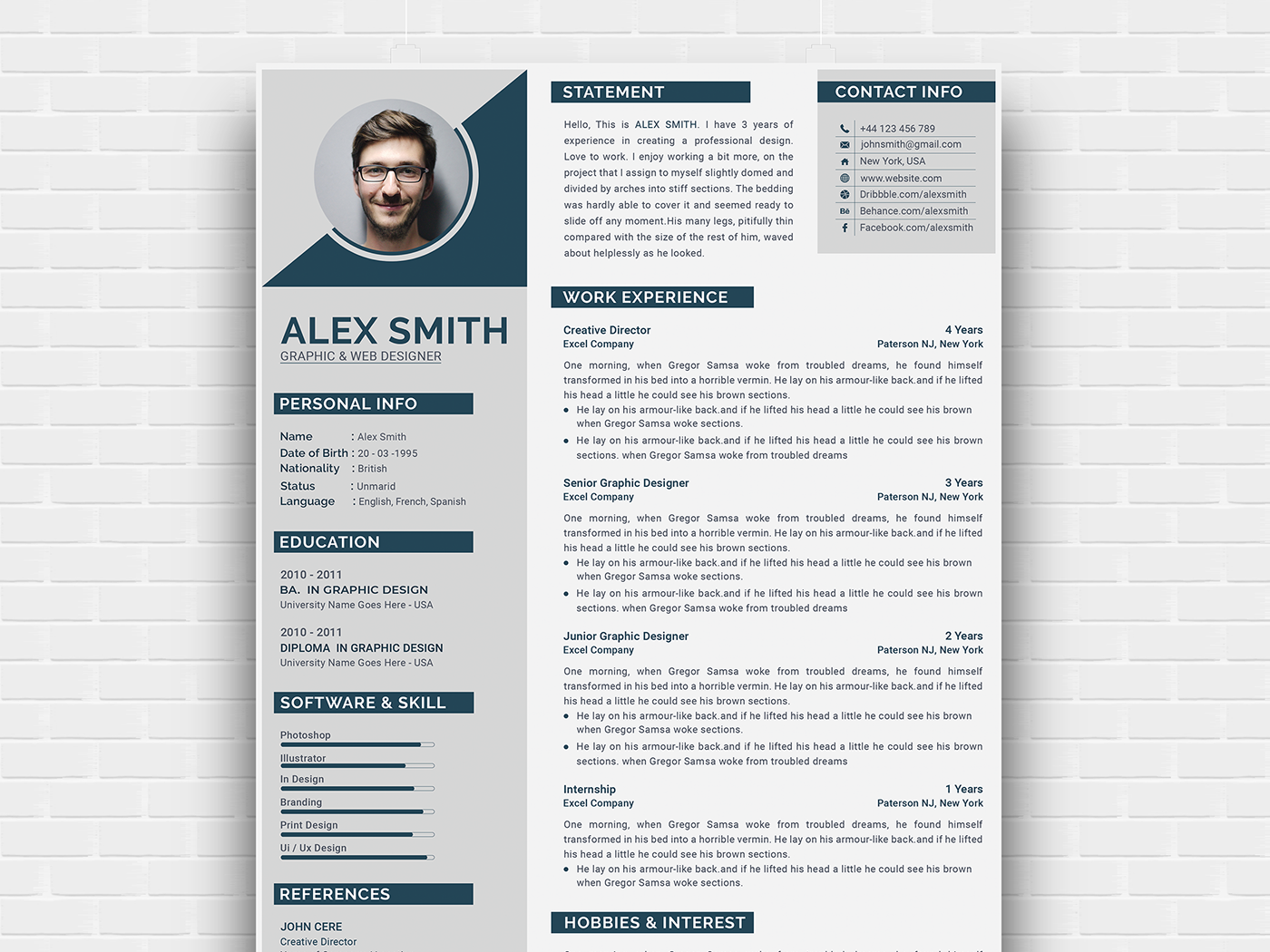 Free Modern Curriculum Vitae Template By Andy Khan On Dribbble