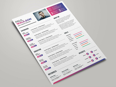 Free Colorful Resume Template free free cv free cv template free resume free resume template freebie freebie psd freebies photoshop psd resume template