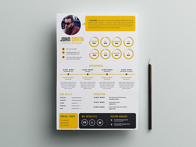 Free Infographic PSD Resume Template