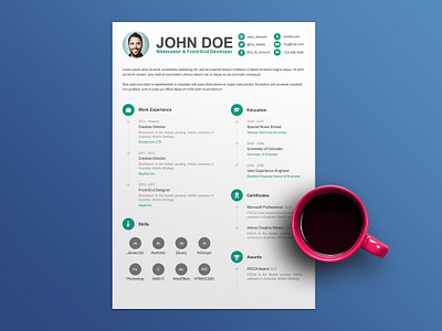 Free Minimal CV/Resume Template curriculum vitae free free curriculum vitae template free cv template free resume free resume template freebie freebie psd freebies photoshop psd resume template