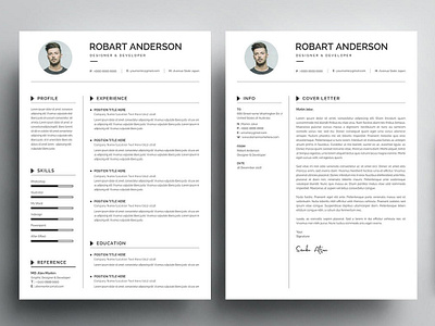 Free Fresh Graduate Resume Template + Cover Letter by Andy Khan on Dribbble