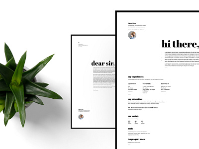 Free Typographic Resume + Cover Letter cover cover letter free cv free cv template free resume free resume template freebie freebies resume resume cover letter
