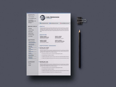 Free PSD Resume Template with Cover Letter