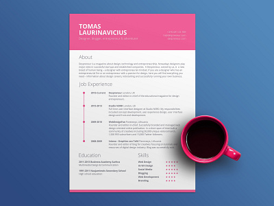 Free Pink CV Resume Template design free free cv free cv template free resume free resume template freebie freebies pink resume resume template