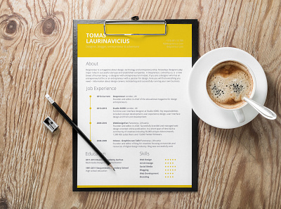 Free Yellow CV Resume Template free free cv template free resume template freebie freebie psd freebies psd resume template yellow resume