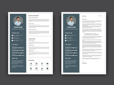 Free Royal Blue CV/Resume Template with Cover Letter free free cv free cv template free resume free resume template freebie freebie psd freebies resume royal blue template