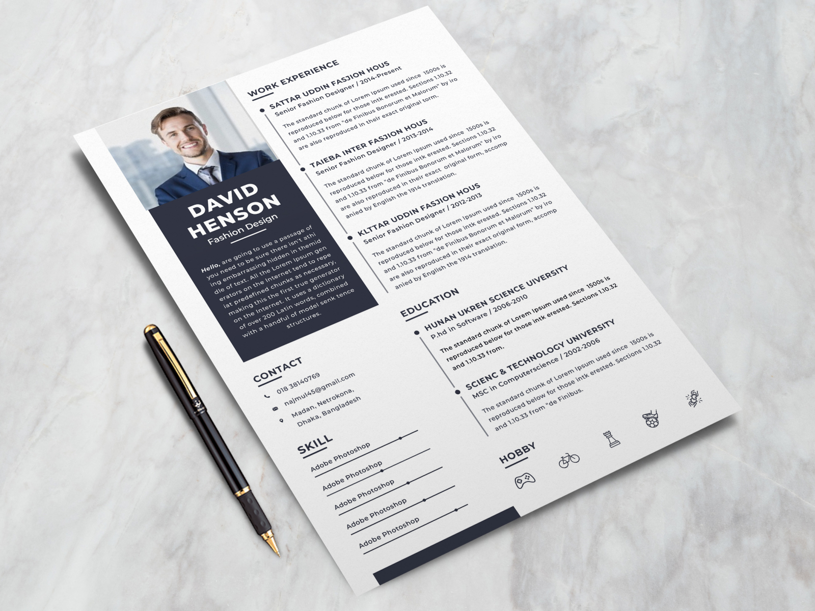 Free Modern Resume Template by Andy Khan on Dribbble