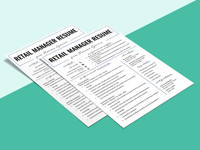 Free Retail Manager Resume Template